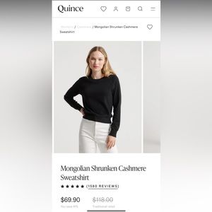 Cashmere crew neck sweatshirt by quince size xl